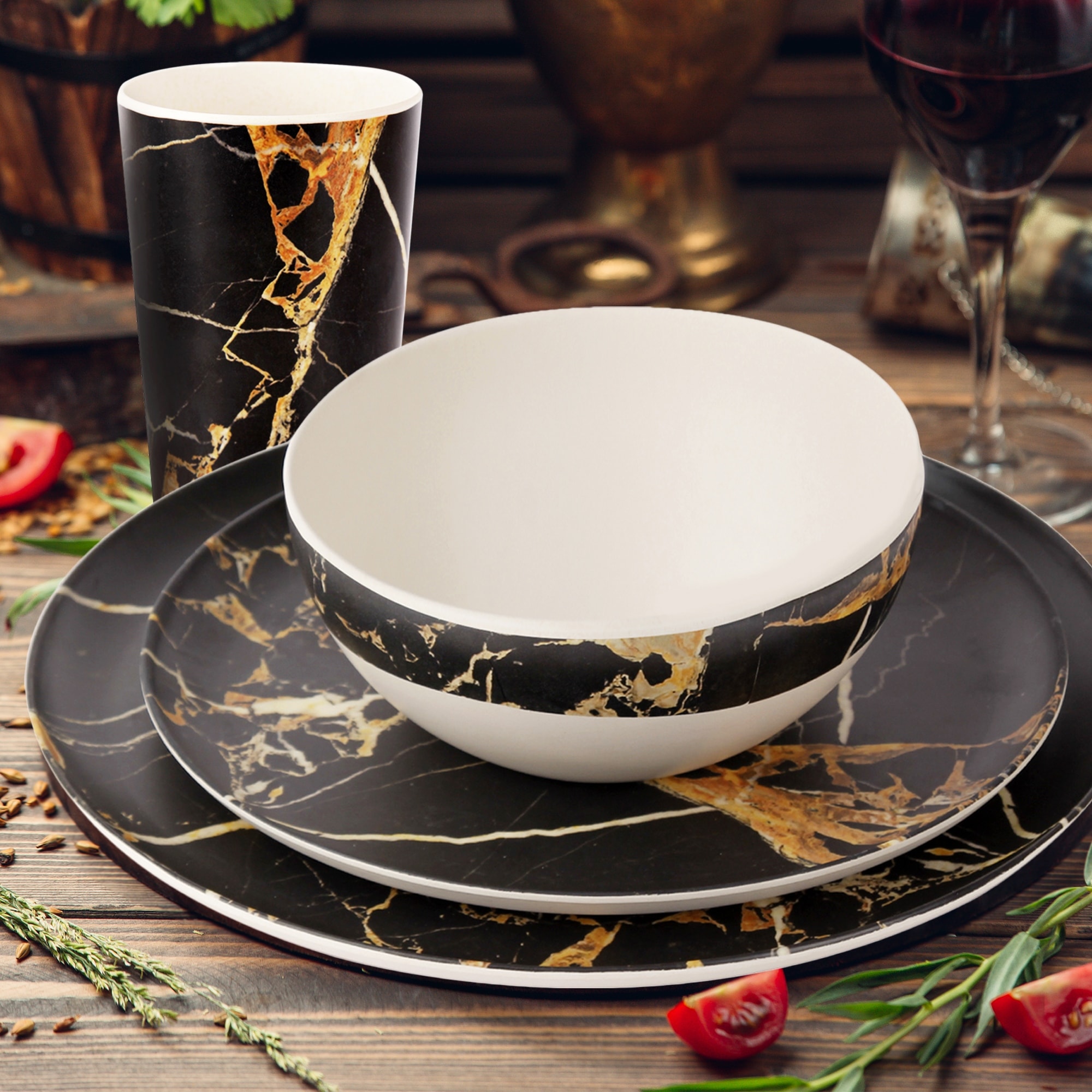 Melamine dinnerware sets for 8 outlet