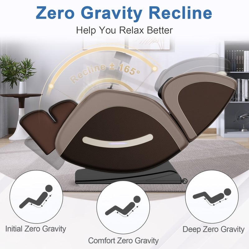Luxury Zero Gravity Massage Chair Recliner with Full Body Air Pressure, Bluetooth Audio & Heating
