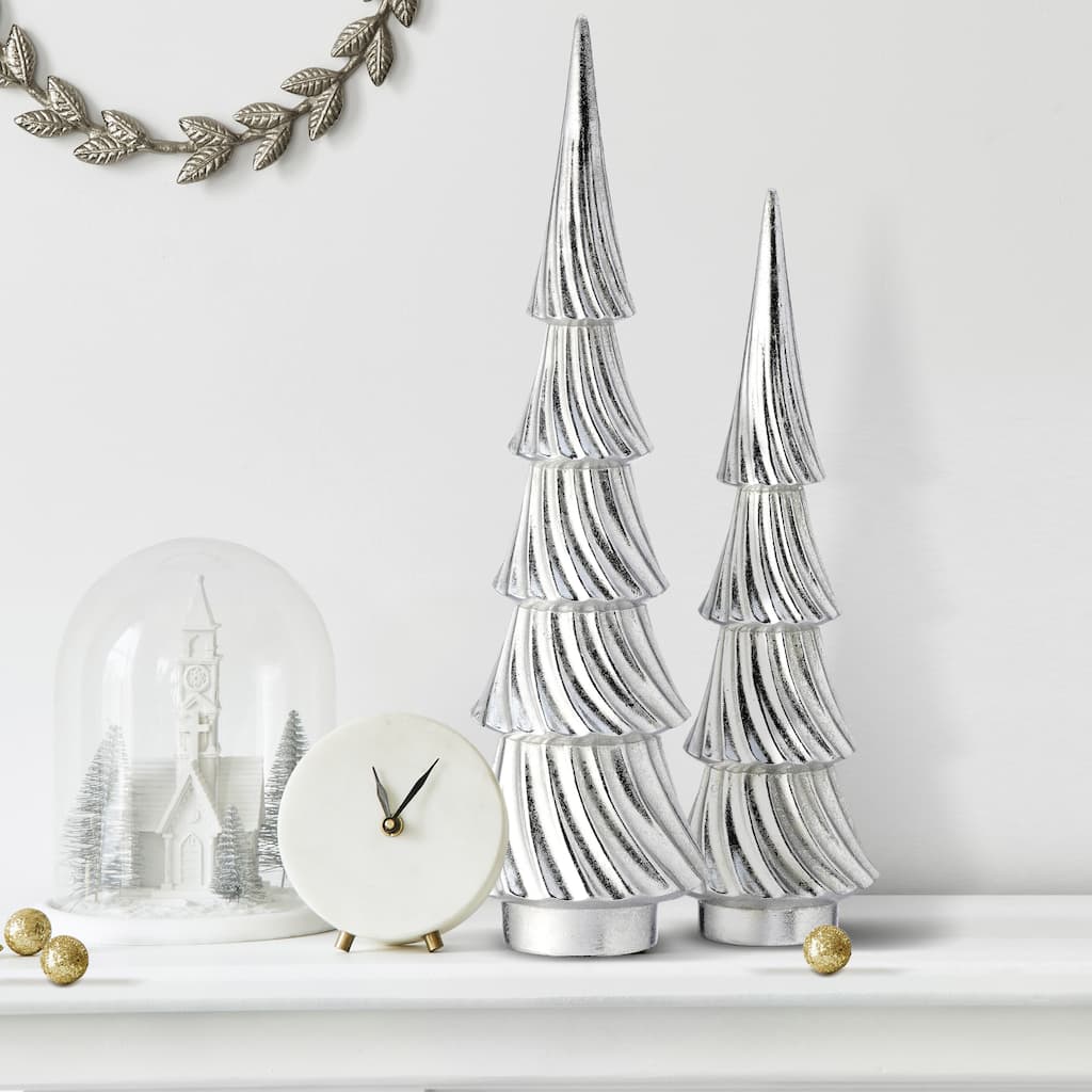 12/15/18" Mercury Glass Tree Trio Set of 3