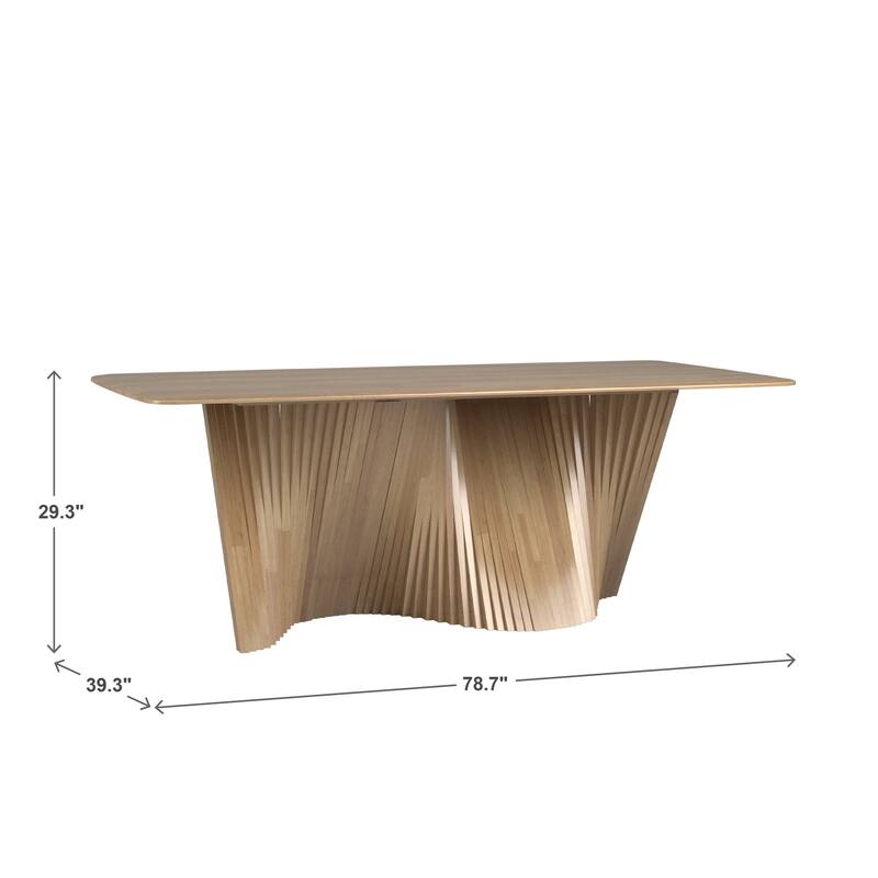 Norvik Wave Base Wood Dining Table by iNSPIRE Q Modern