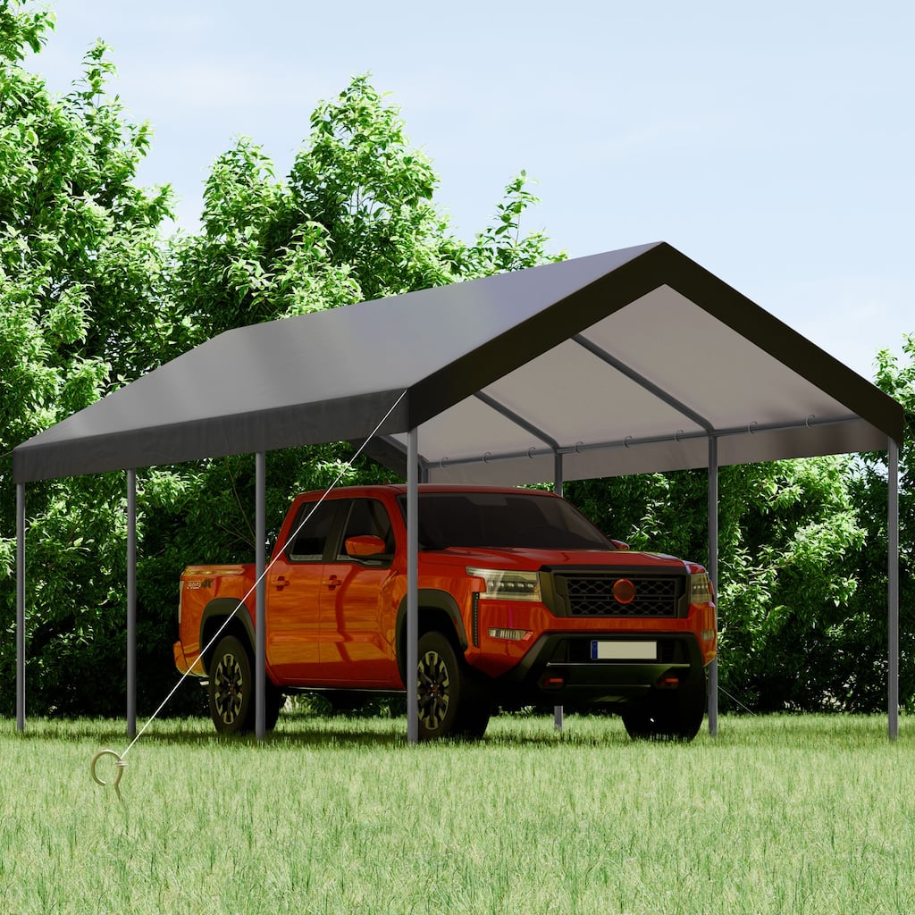 Futzca 10x20ft Heavy Duty Carport with UV Resistant Canopy