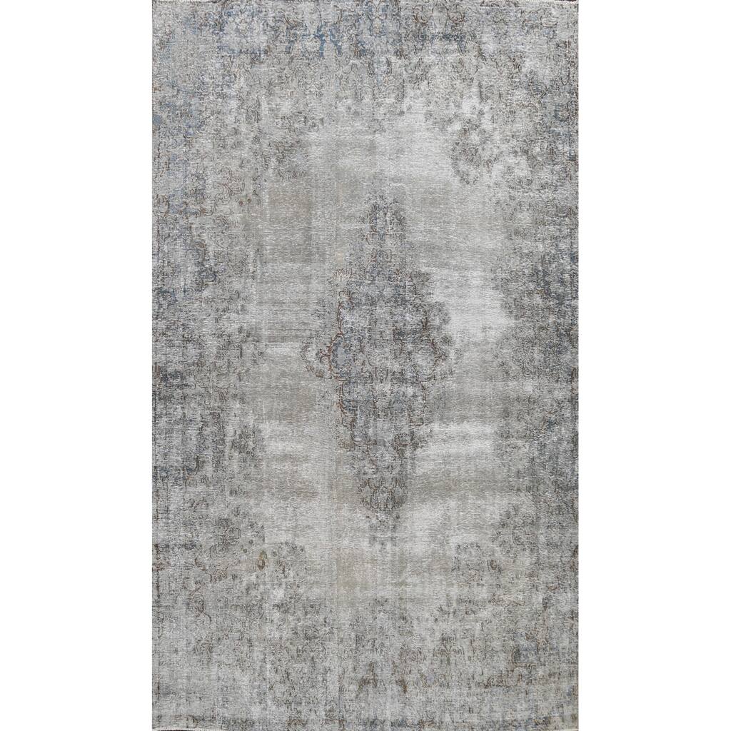 Muted Distressed Kerman Persian Home Decor Area Rug Wool Handmade - 8'2" x 12'2"