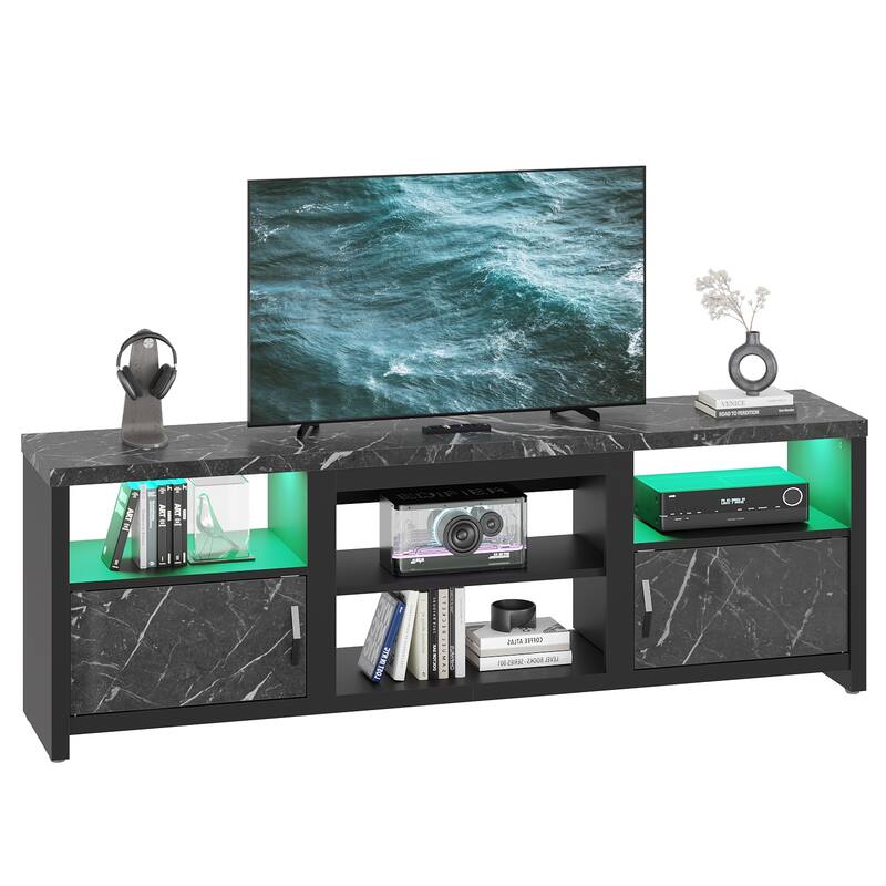 70" TV Stand Modern Entertaintment Center TV Console for 75" TVs with LED Lights - 71 inches