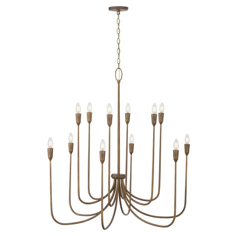 40" W x 38" H 12-Light Chandelier in Mystic Bronze - 40"W x 39"H