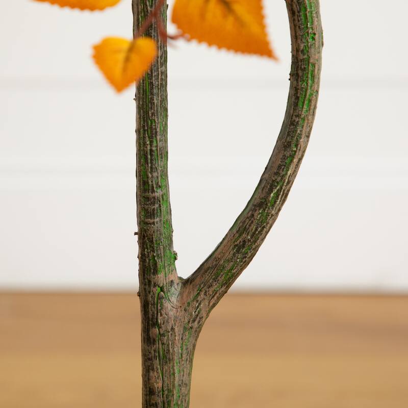 Birch Potted Artificial Tree - 4' - Yellow and White