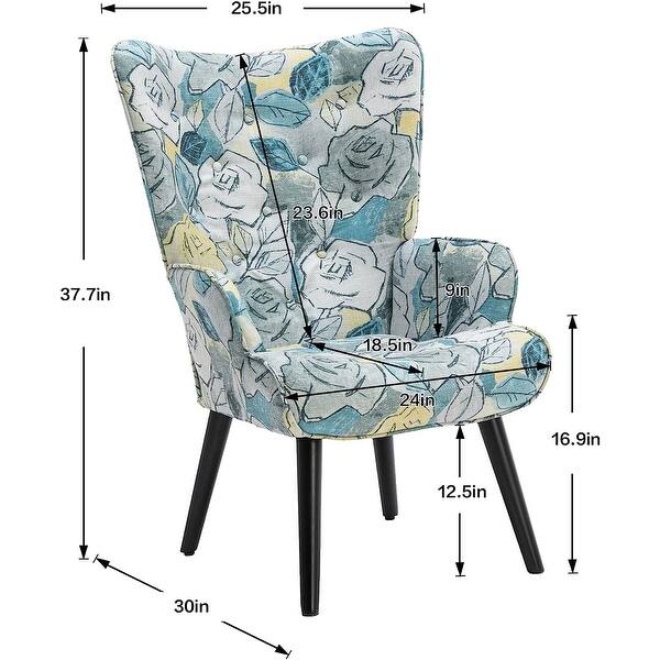 Spring Button Chair Modern Tufted Button Accent Chair with Solid Wood Legs - Bed Bath ...