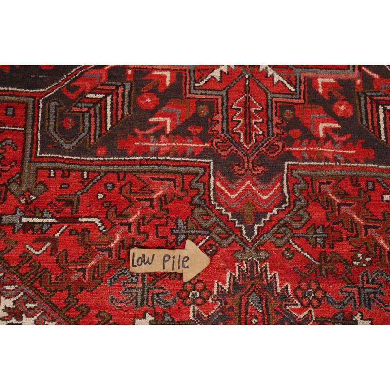 Hand Knotted Oriental 100% Wool Carpet Traditional Medallion Red Heriz Area Rug - 11' 3'' X 8' 5''