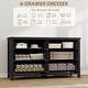 preview thumbnail 19 of 18, Rattan Dresser Storage Cabinet for Bedroom Living Room, Black