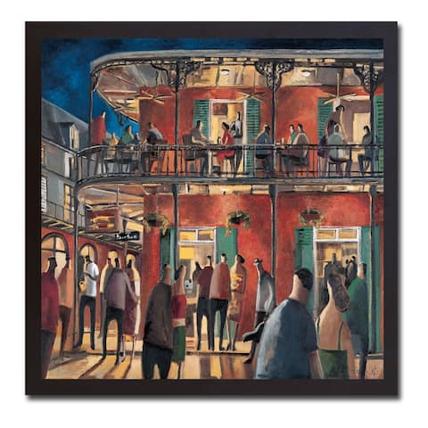 New Orleans Street by Didier Lourenco Black Floater-Framed Canvas Giclee Art (26 in x 26 in Framed Size)