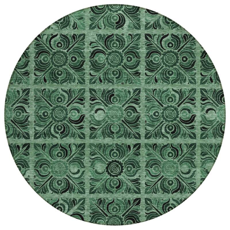 Machine Washable Indoor/ Outdoor Chantille Mosic Rug