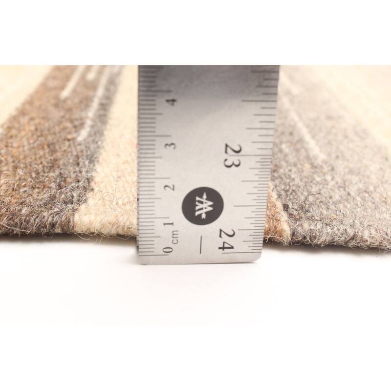 ECARPETGALLERY Flat-Weave Ankara FW Cream Wool Kilim - 5'0 x 8'1