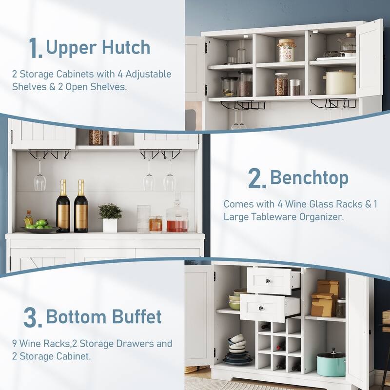 Coffee Bar Cabinet Kitchen Cabinet with Storage
