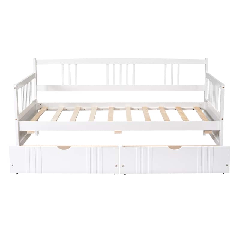 Daybed Wood Bed with Two Drawers