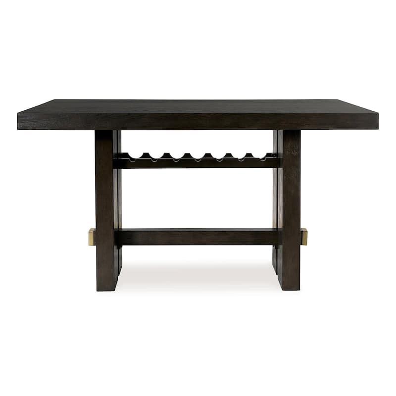 Signature Design by Ashley Burkhaus Dark Brown Rectangular Dining Counter Table - 66"W x 42"D x 36"H