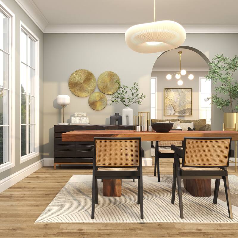 CosmoLiving by Cosmopolitan Gold, White or Black Wooden Carved Radial Plate Home Wall Decor (Set of 3)