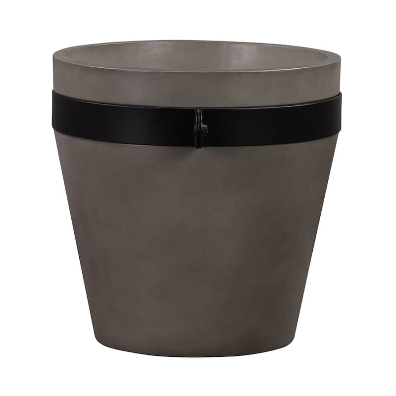 Obsidian Modern Indoor Outdoor Lightweight Concrete Planter - Medium