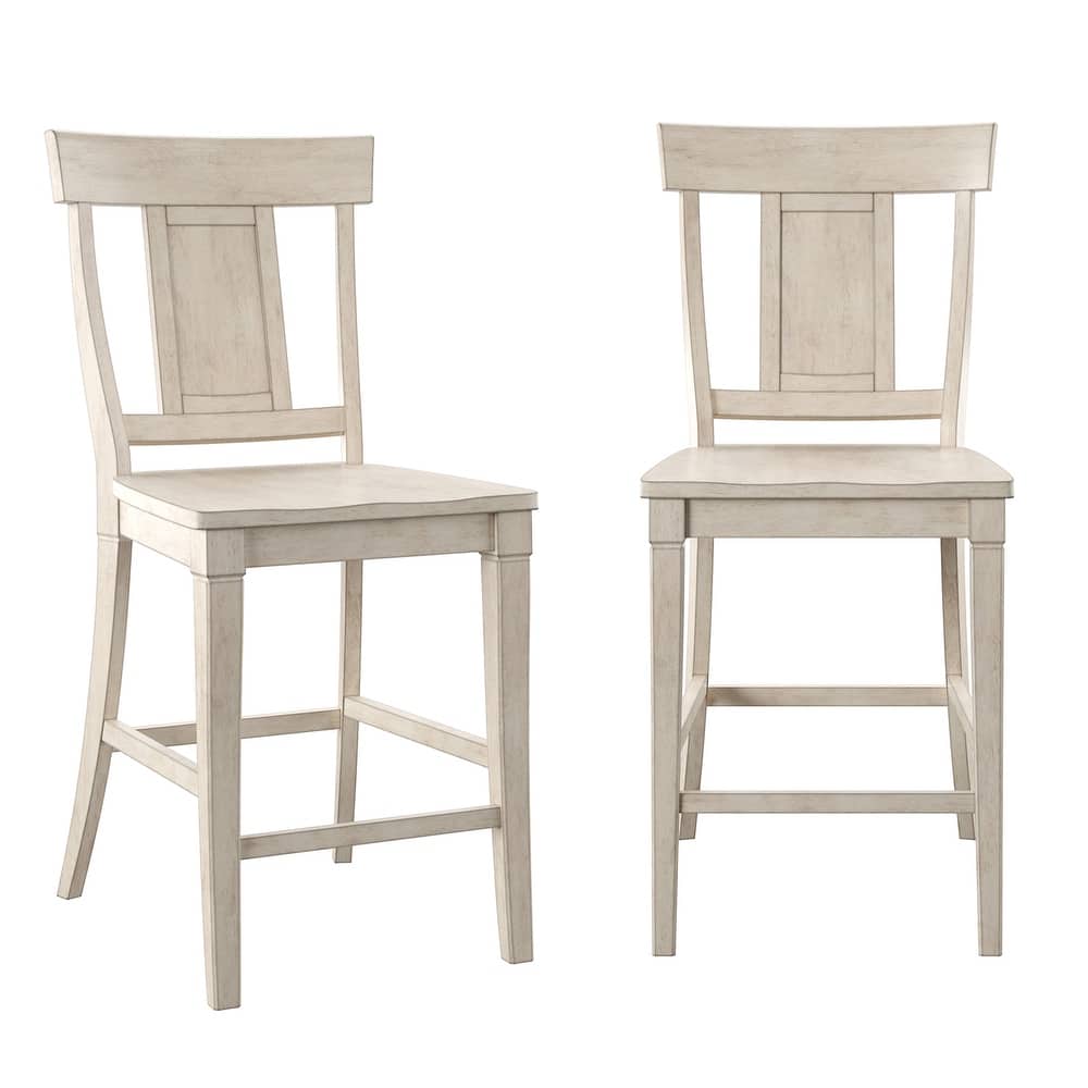 Ronda Panel Back Wood Counter Height Chairs (Set of 2)