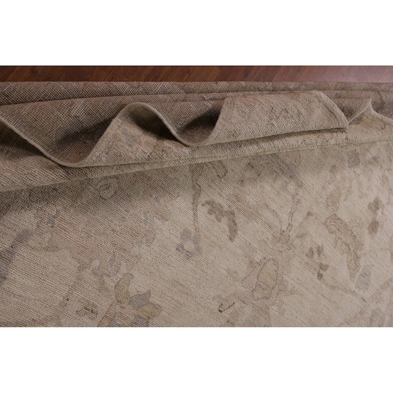 Vegetable Dye Oushak Turkish Rug Handmade Transitional Wool Carpet - 9'0" x 12'7"