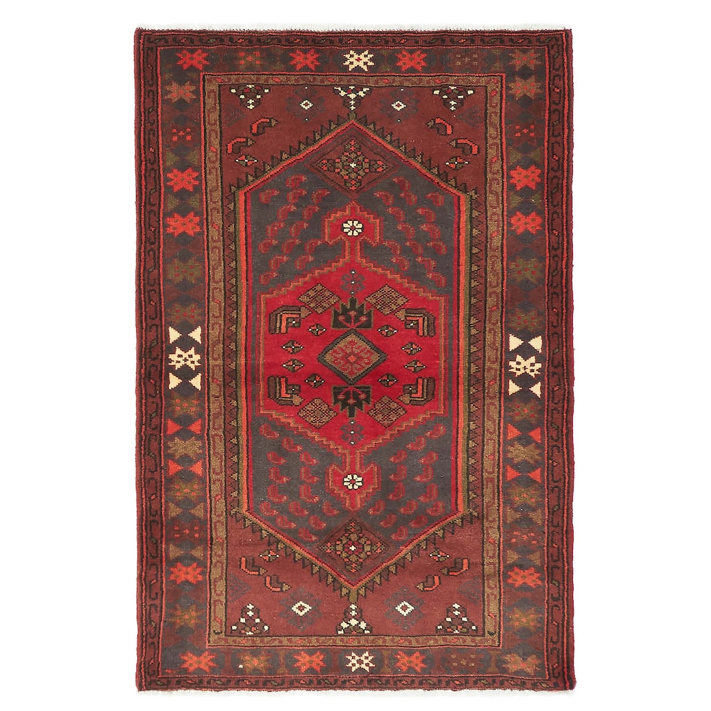 ECARPETGALLERY Hand-knotted Andelz Red Wool Rug - 3'4 x 5'1