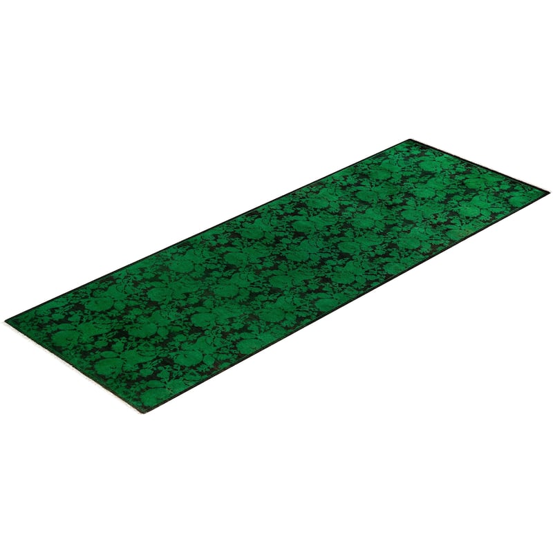 Contemporary Overdyed Wool Hand Knotted Runner - 2' 8" x 7' 9"