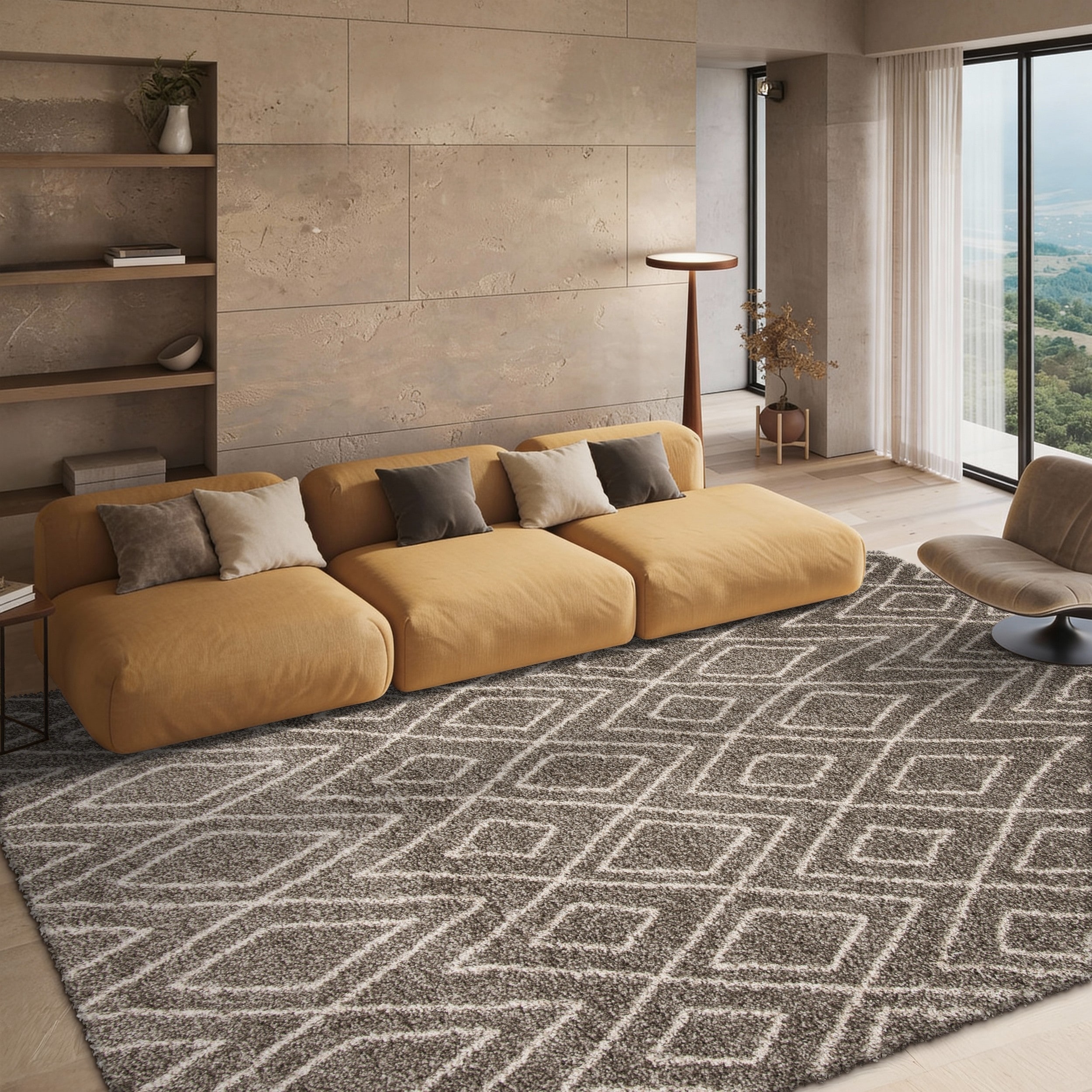 SAFAVIEH Hudson Shag Godelind Moroccan Boho 2-inch Thick Rug