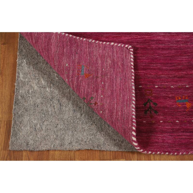 Violet Tribal Gabbeh Indian Runner Rug Handmade Wool Carpet - 2'4" x 9'8"