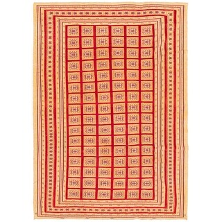 ECARPETGALLERY Hand-knotted Tajik Caucasian Dark Red Wool ...