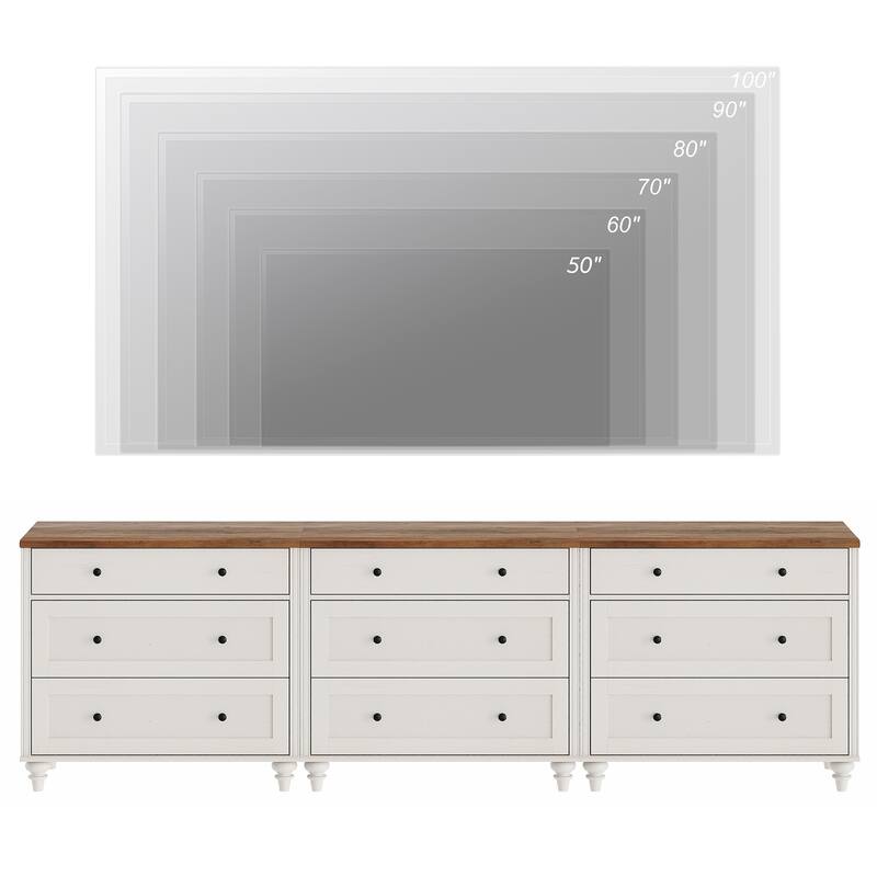 WAMPAT 3 Drawer Dresser ,Wood Storage Dresser for Bedroom