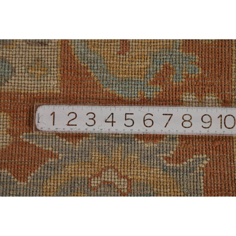Hand Knotted Oriental 100% Wool Carpet Transitional All-Over Navy Blue & Blues Oushak Area Rug - 10' 8'' X 8' 0''