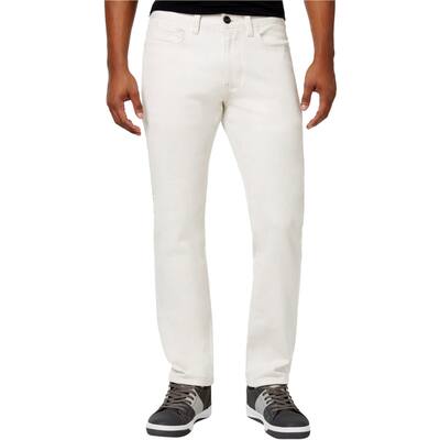 Sean John Mens 5-Pocket Straight Leg Jeans, Off-White, 30W x 32L - 30W x 32L