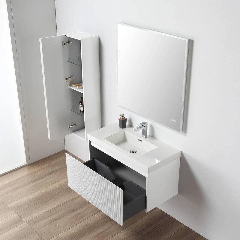 Blossom Positano 36" Floating Vanity with Sink & Side Cabinet