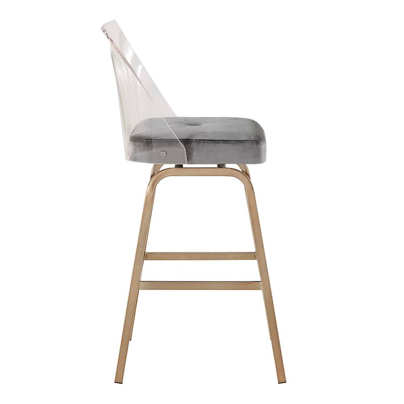 Lennox Velvet Bar Height Swivel Stools (Set of 2) by iNSPIRE Q Bold