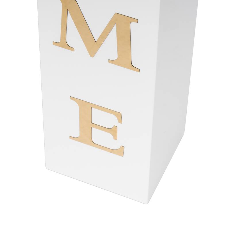 White Wood Vase HOME Letter Floor Vase