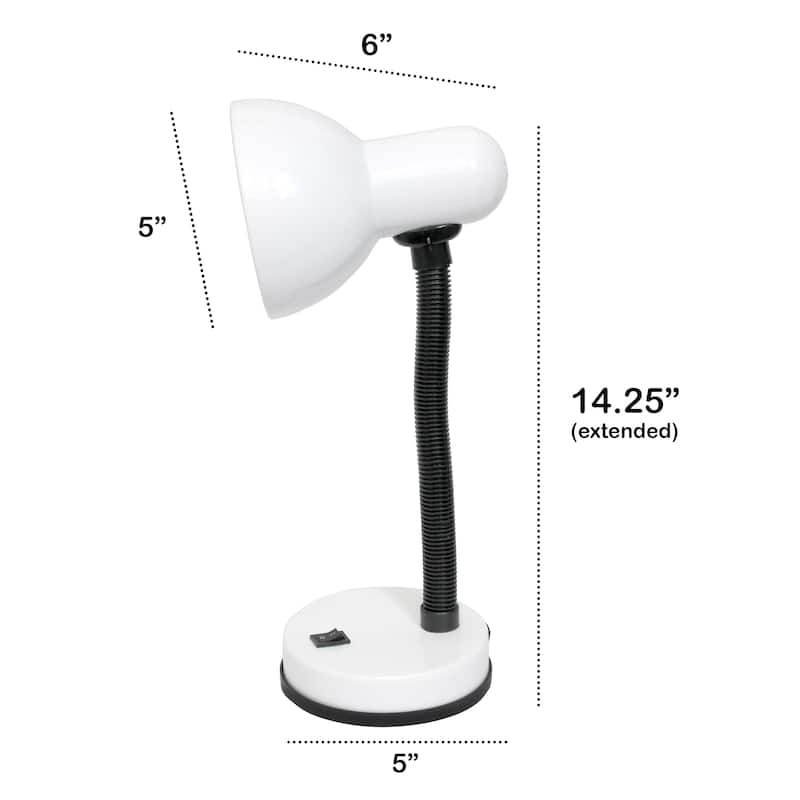 14.25" Metal Desk Task Lamp and Bowl Shade with Gooseneck