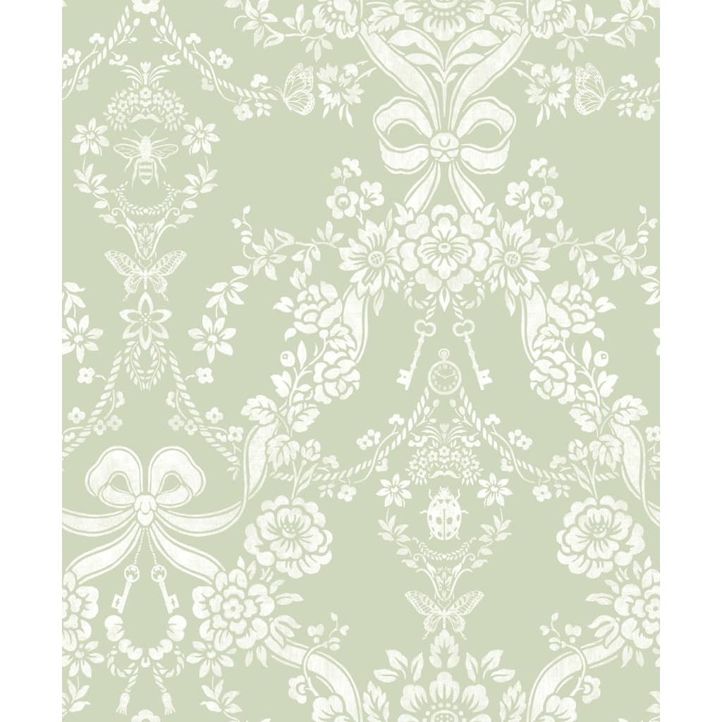 Bow Damask Non-Pasted Wallpaper – 396in. x 21in. – Covers 56 square feet