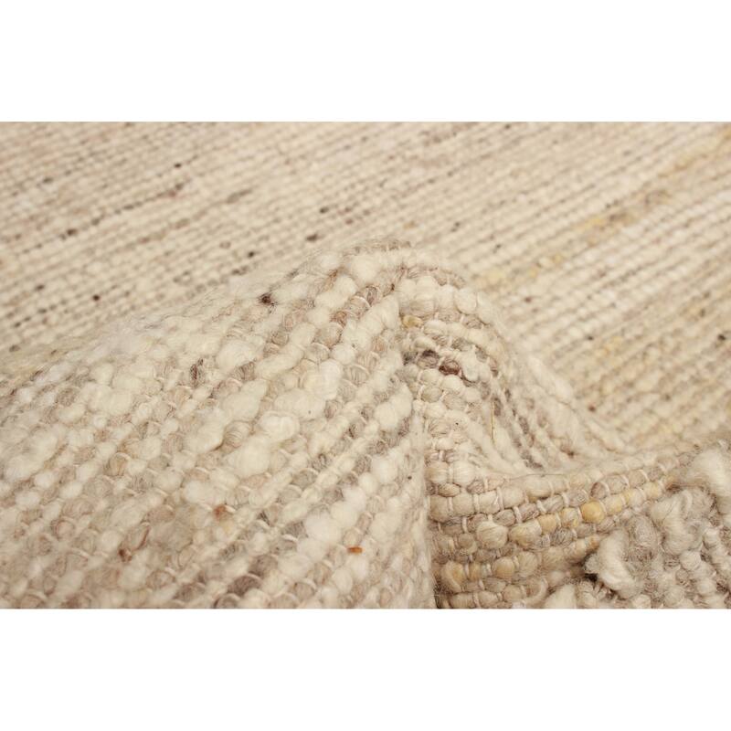 ECARPETGALLERY Braid weave Sienna Cream Wool Rug - 5'0 x 7'10