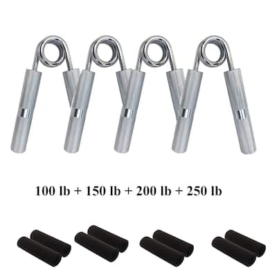 Non Slip Grip Strength Trainer Metal Hand Grip 4 Pack 100 lb TO 250 lb