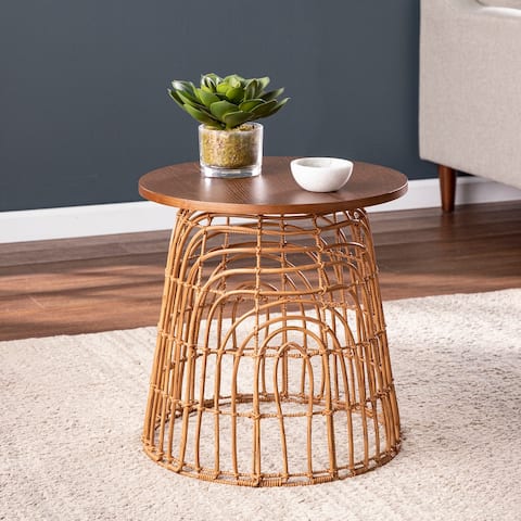 The Curated Nomad Wavehill Eclectic Natural Wood Accent Table