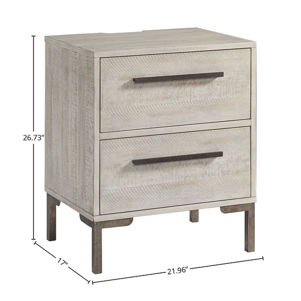 Beck 2-Drawer Modern Wood Nightstand, Willow Gray