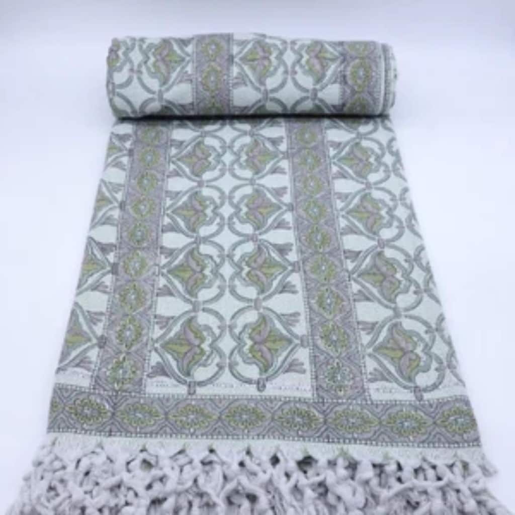 Fabdivine Hridyavan Handcrafted Cotton Blanket - Indian Block Print Throw for Couch, Chair & Bedroom Decor, 90"x54"