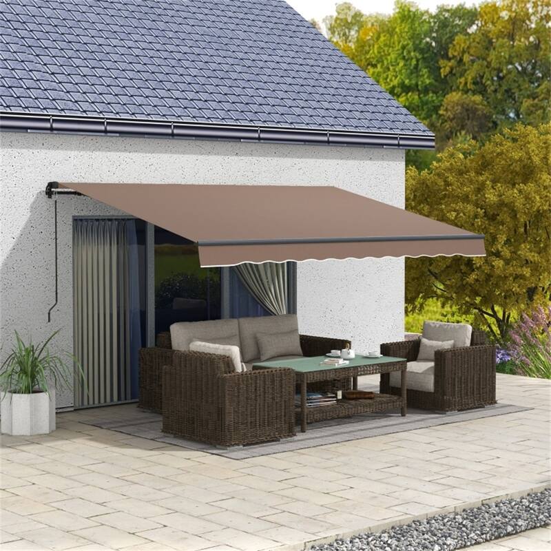 156"x118" UV Protection Outdoor Awning with Aluminum Frame and Adjustable Angle - 156" W x 118" D