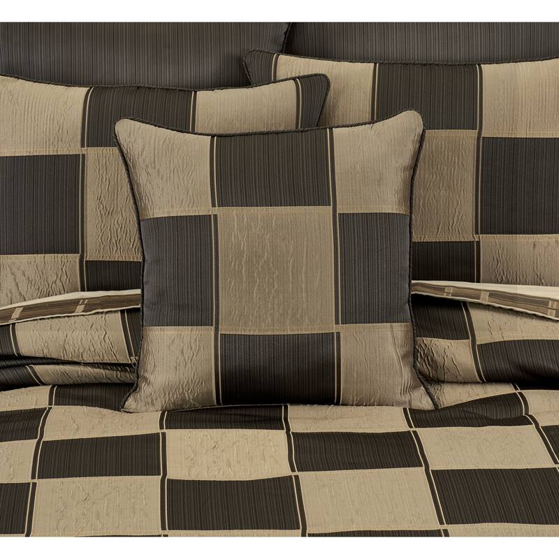 J. Queen New York Brando Bronze 20" Square Decorative Throw Pillow - Accent - Polyester - Bronze