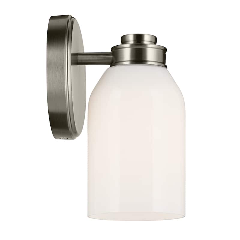 Kichler Lighting Shae 8.25" 1-Light Wall Sconce with White Opal Glass in Brushed Nickel