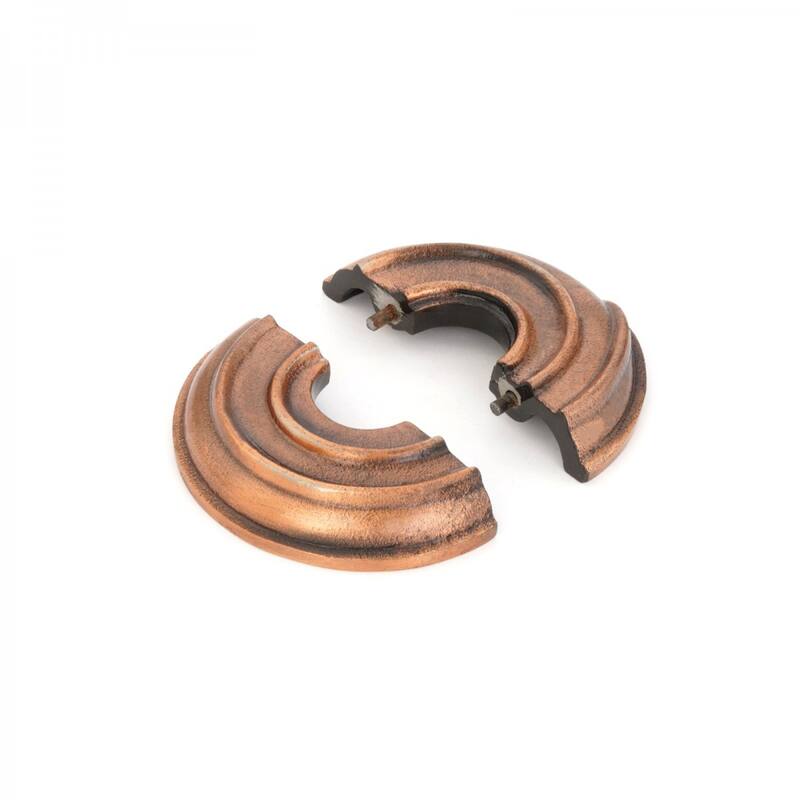 Aluminum Escutcheon Plate 3.13" OD Escutcheon 0.5" IPS Lacquered Antique Copper Finish Radiator Flange Renovators Supply