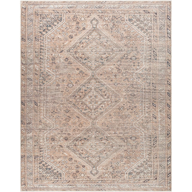 Livabliss Traditional Amelie Medallion Washable Area Rug