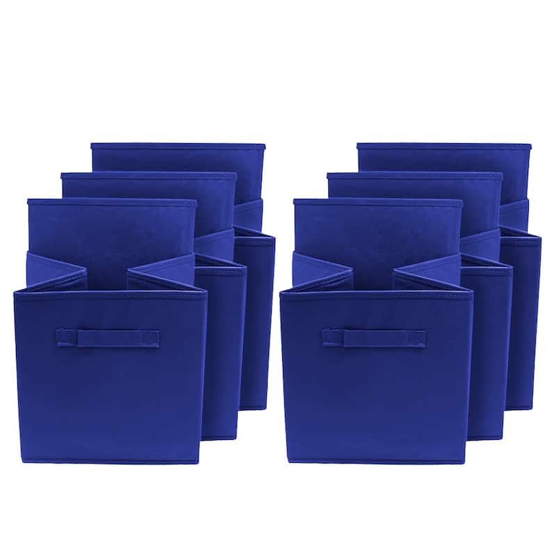 Foldable Storage Cube Basket Bin 6 Pack Royal Blue