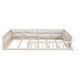 preview thumbnail 15 of 16, Wood Full Size Upholstered Platform Bed with Guardrail and Pillow