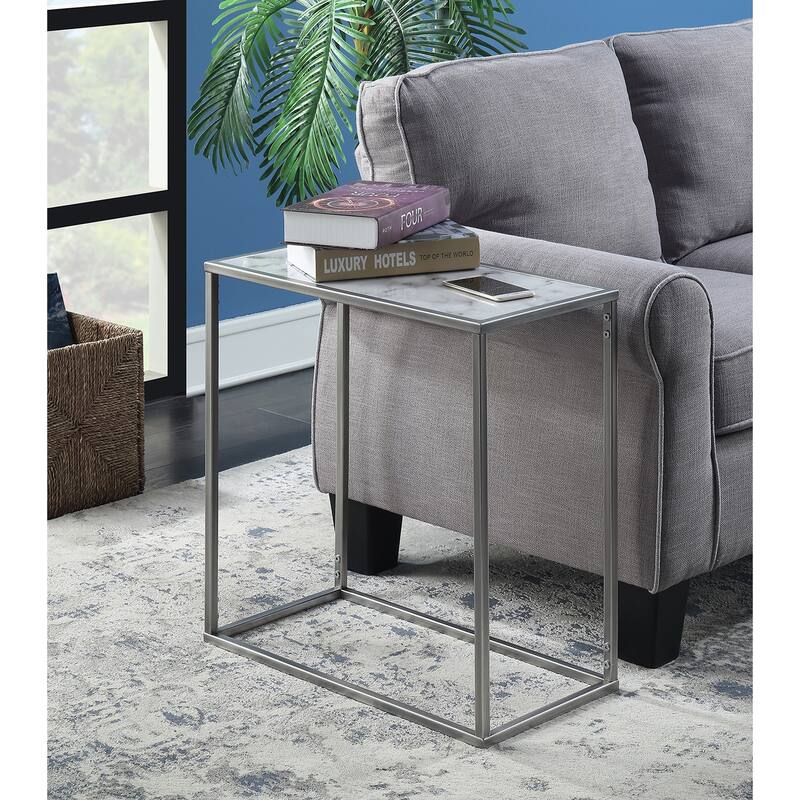 Convenience Concepts Gold Coast Faux Marble Chairside End Table