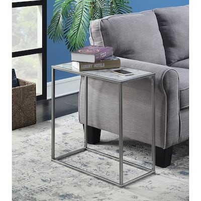 Convenience Concepts Gold Coast Faux Marble Chairside End Table