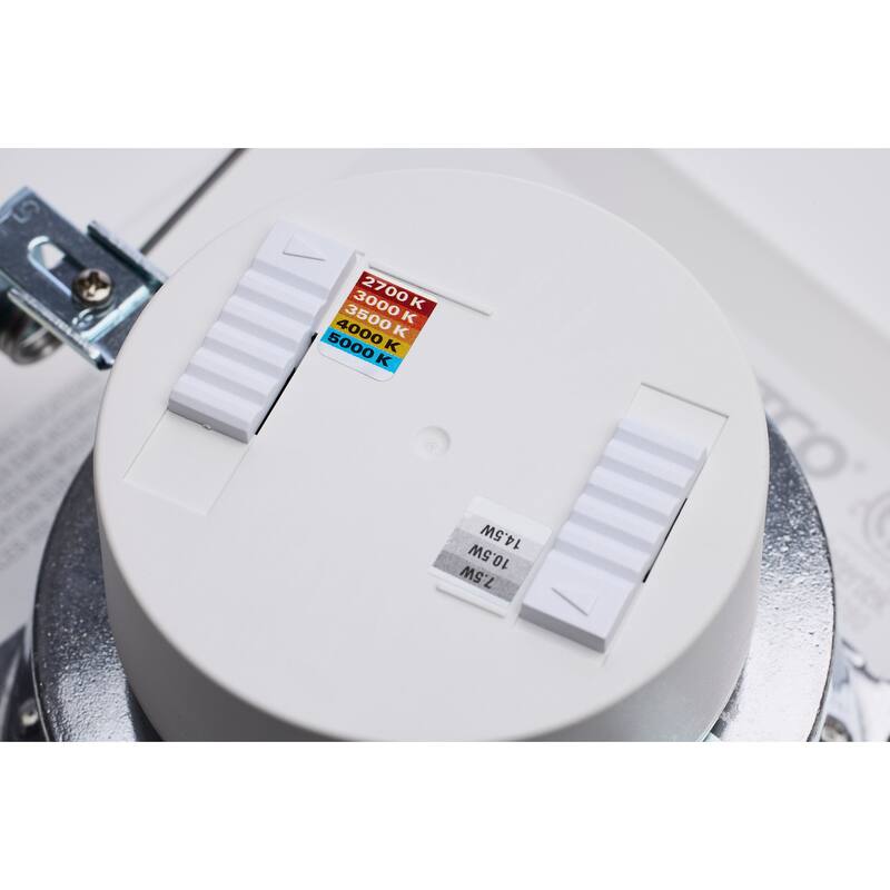 LED Retrofit Downlight 7.5/10.5/14.5 Wattage CCT and Lumens Selectable 120 Volt Round White Finish